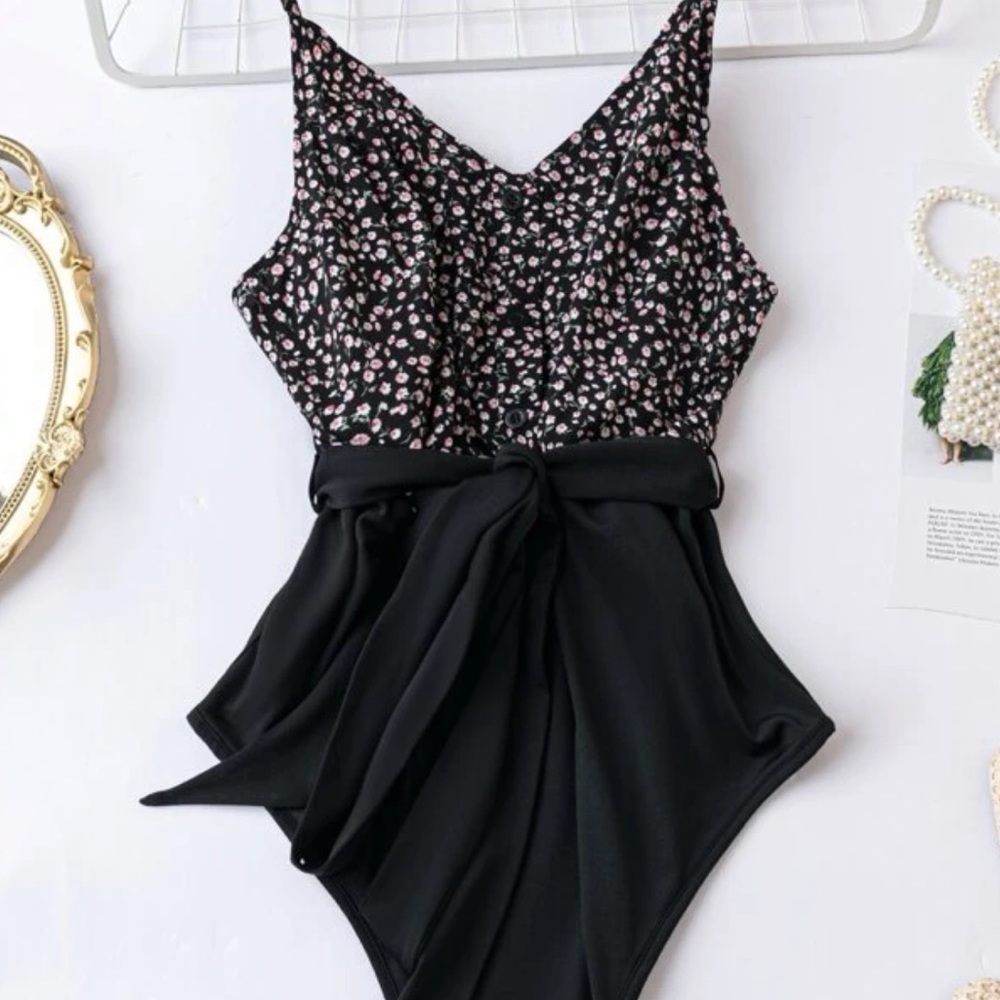 Floral Belted Cami Bodysuit